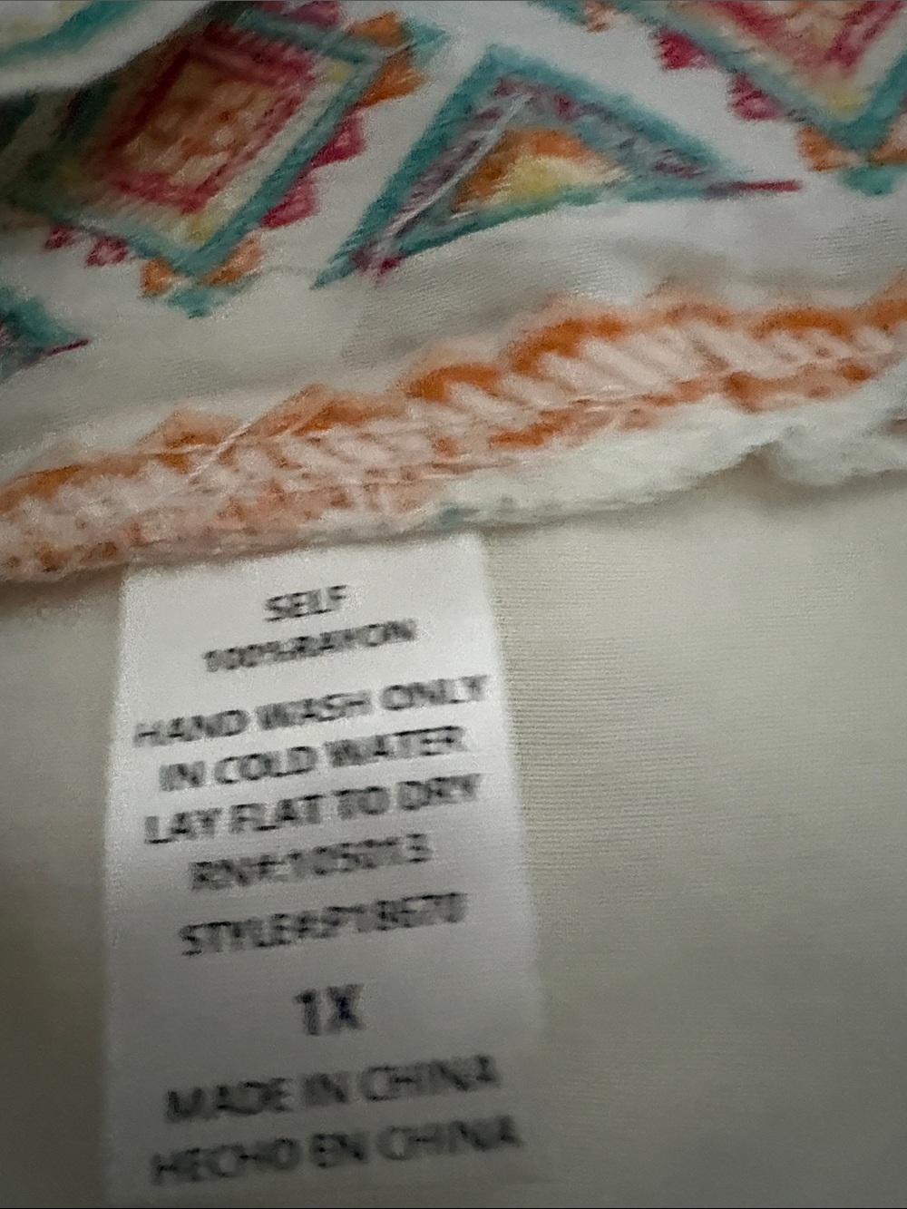 Savanna Jane White Tunic with Coral, Teal & Yellow Embroidery - Picture 7 of 8